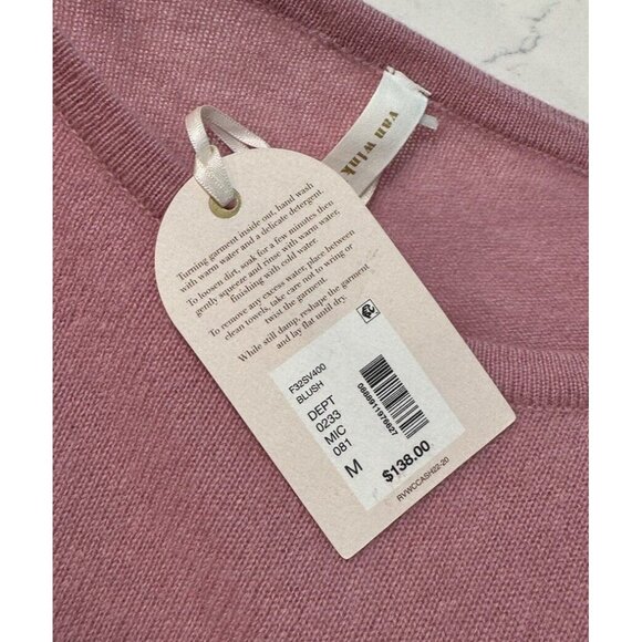 Van Winkle & Co Size Medium 100% Cashmere Sweater Blush Pink NWT $138 - Picture 8 of 8